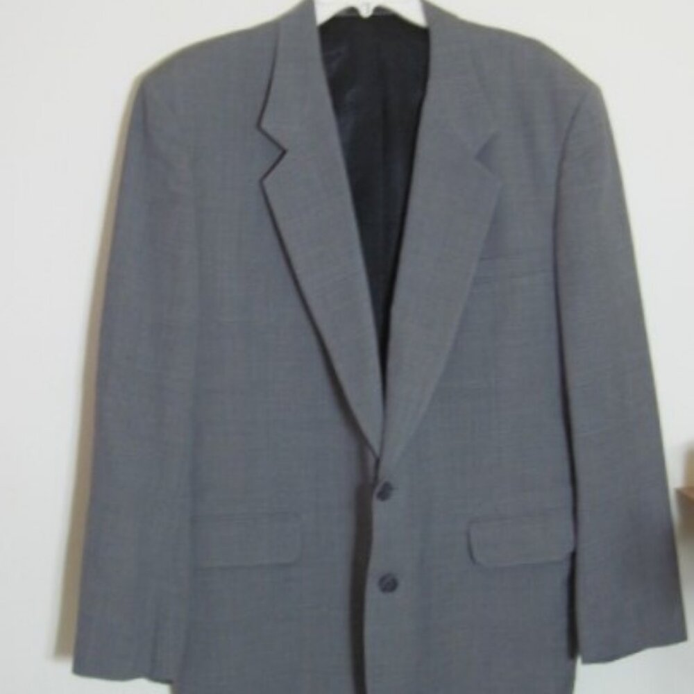 Fioravanti-Mens Size 40 Gray Windowpane 2 Button Jacket 4" Notch Lapels